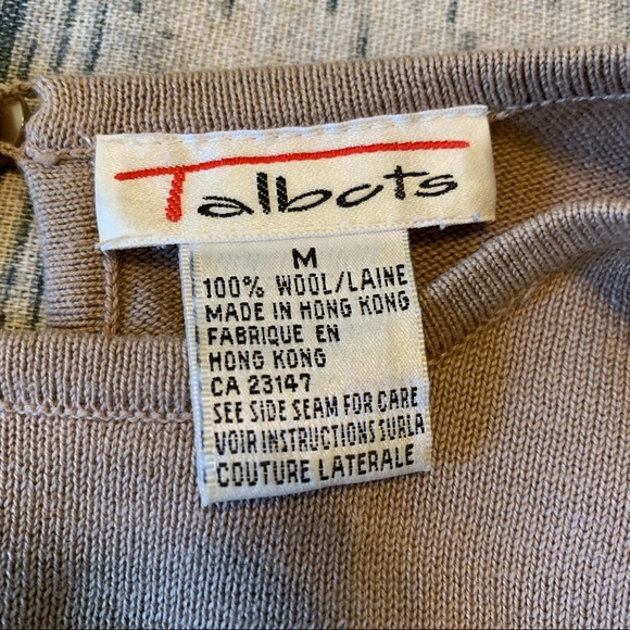 Wool Sweater Talbots Brown M Medium Classic Crew Neck - Picture 5 of 8